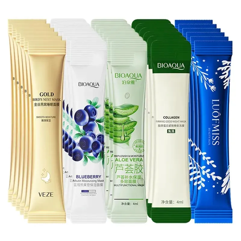 30pcs Collagen Sleeping Facial Masks - Moisturizing, Anti-wrinkle, Nourishing Sleeping Face Mask. No-wash Masks for Face