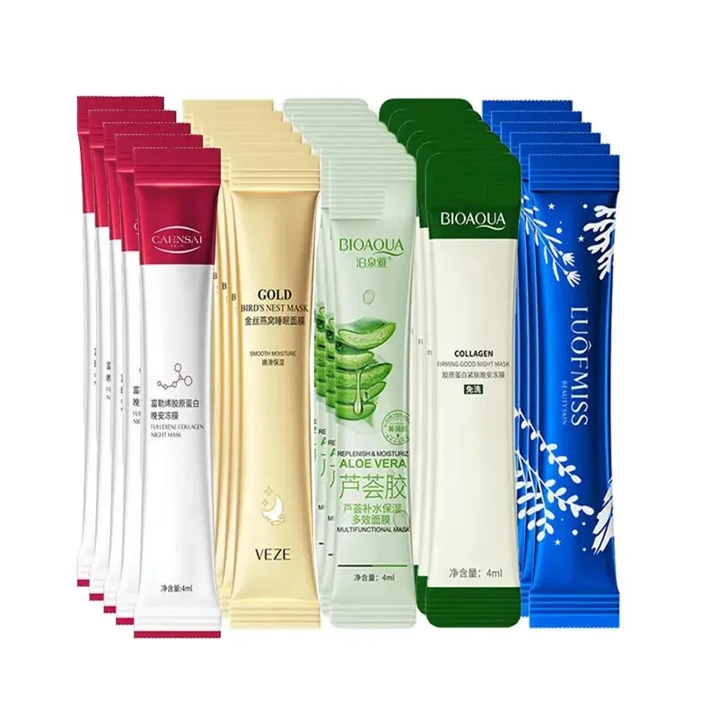 30pcs Collagen Sleeping Facial Masks - Moisturizing, Anti-wrinkle, Nourishing Sleeping Face Mask. No-wash Masks for Face