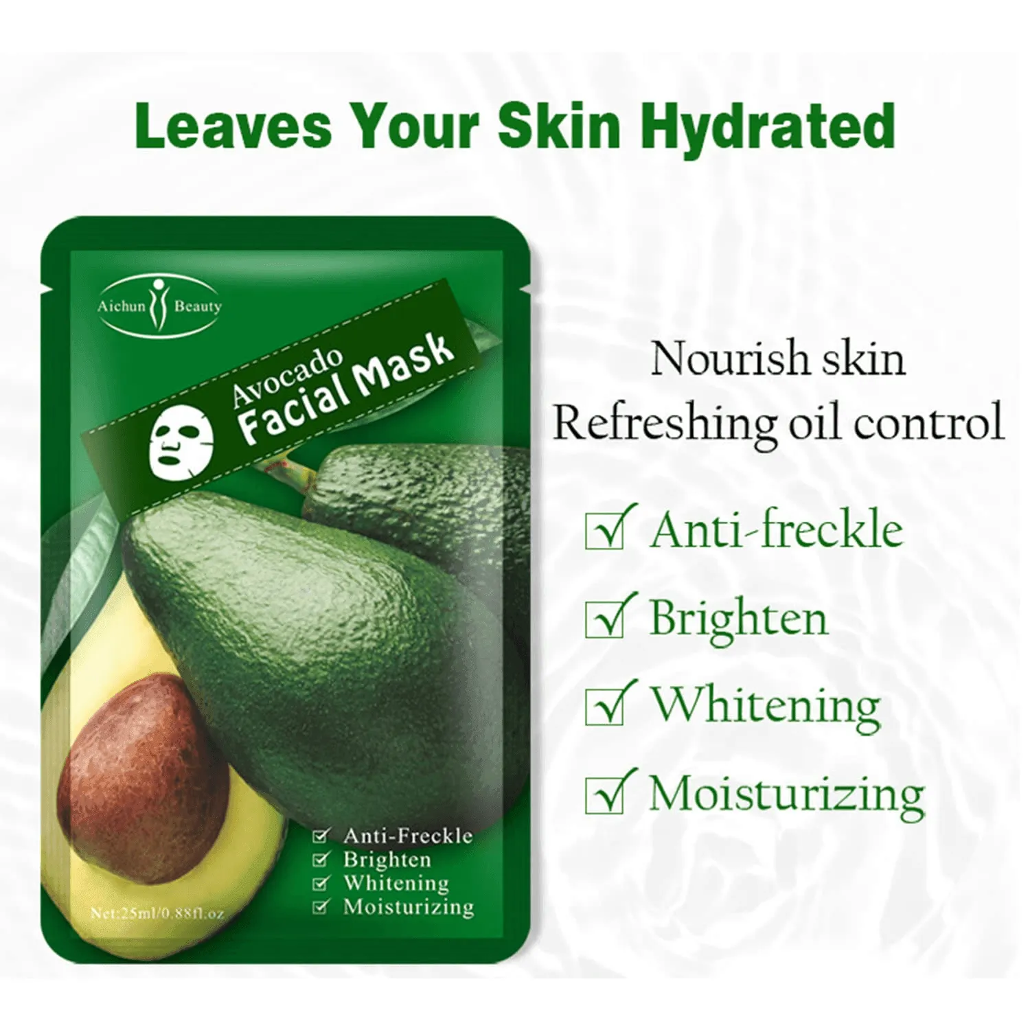 Aichun Beauty Acocado Facial Mask - 3pcs