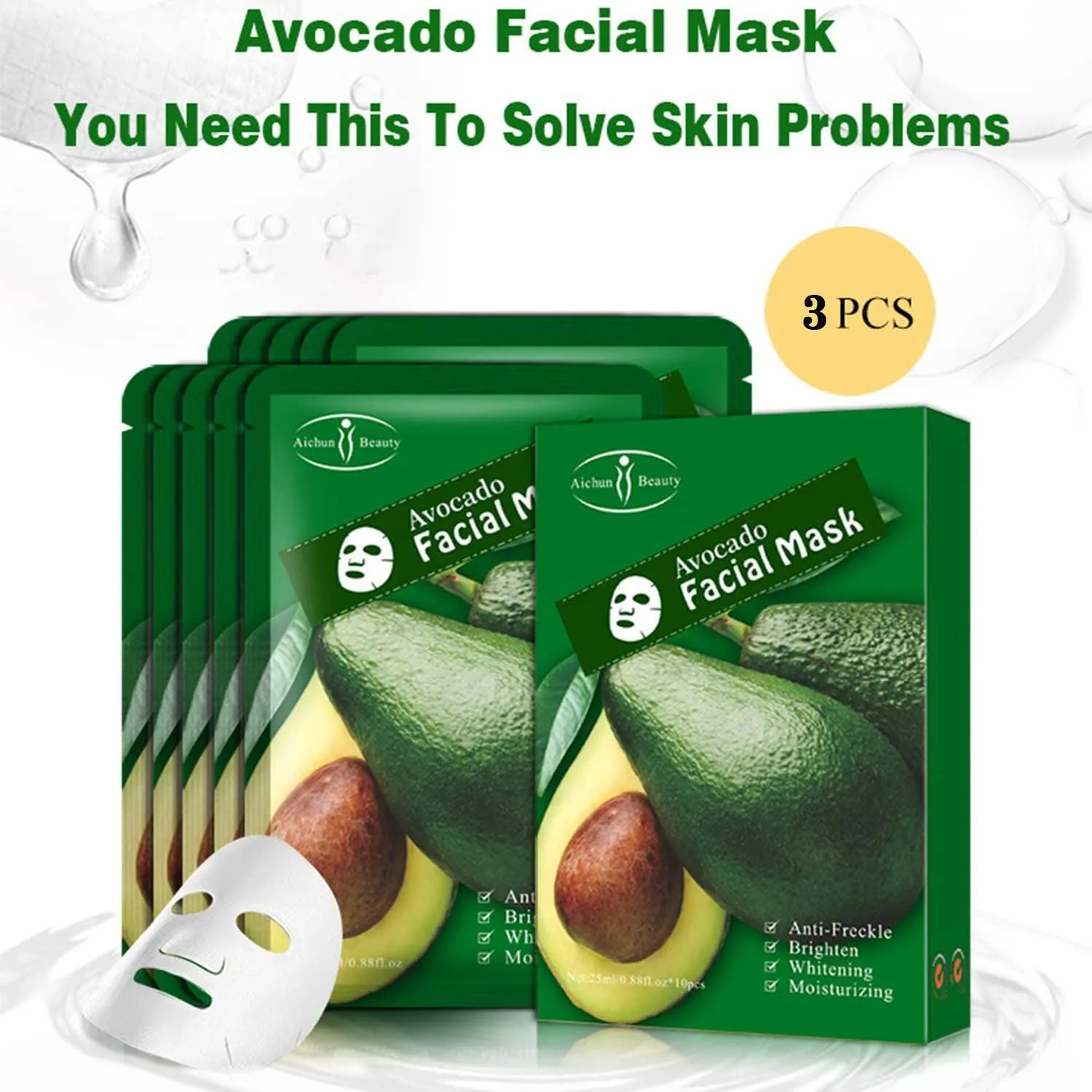 Aichun Beauty Acocado Facial Mask - 3pcs