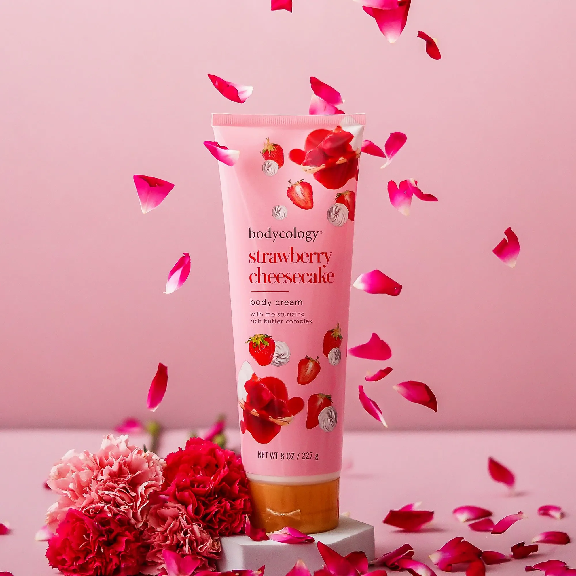 Bodycology Strawberry Cheesecake Body Cream & Sweet Love Hand Cream | Paraben & Phthalete Free, Cruelty Free - Combo of 2