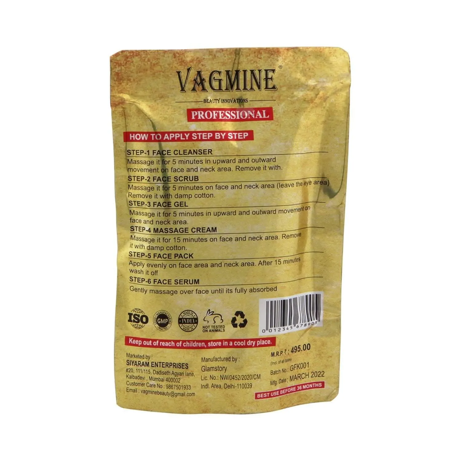 Bright glow 6-step gold facial kit | VAGMINE