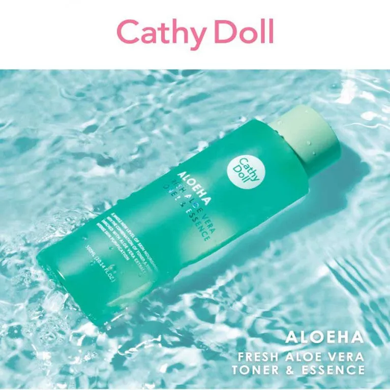 CATHY DOLL ALOEHA FRESH ALOE VERA TONER & ESSENCE 300ML