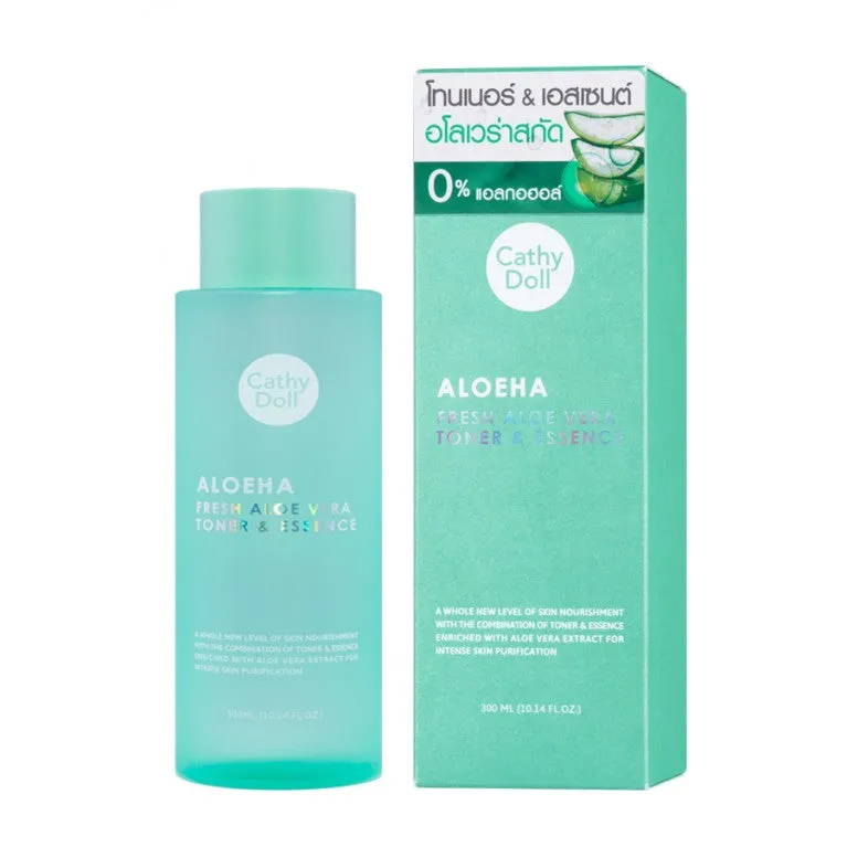 CATHY DOLL ALOEHA FRESH ALOE VERA TONER & ESSENCE 300ML