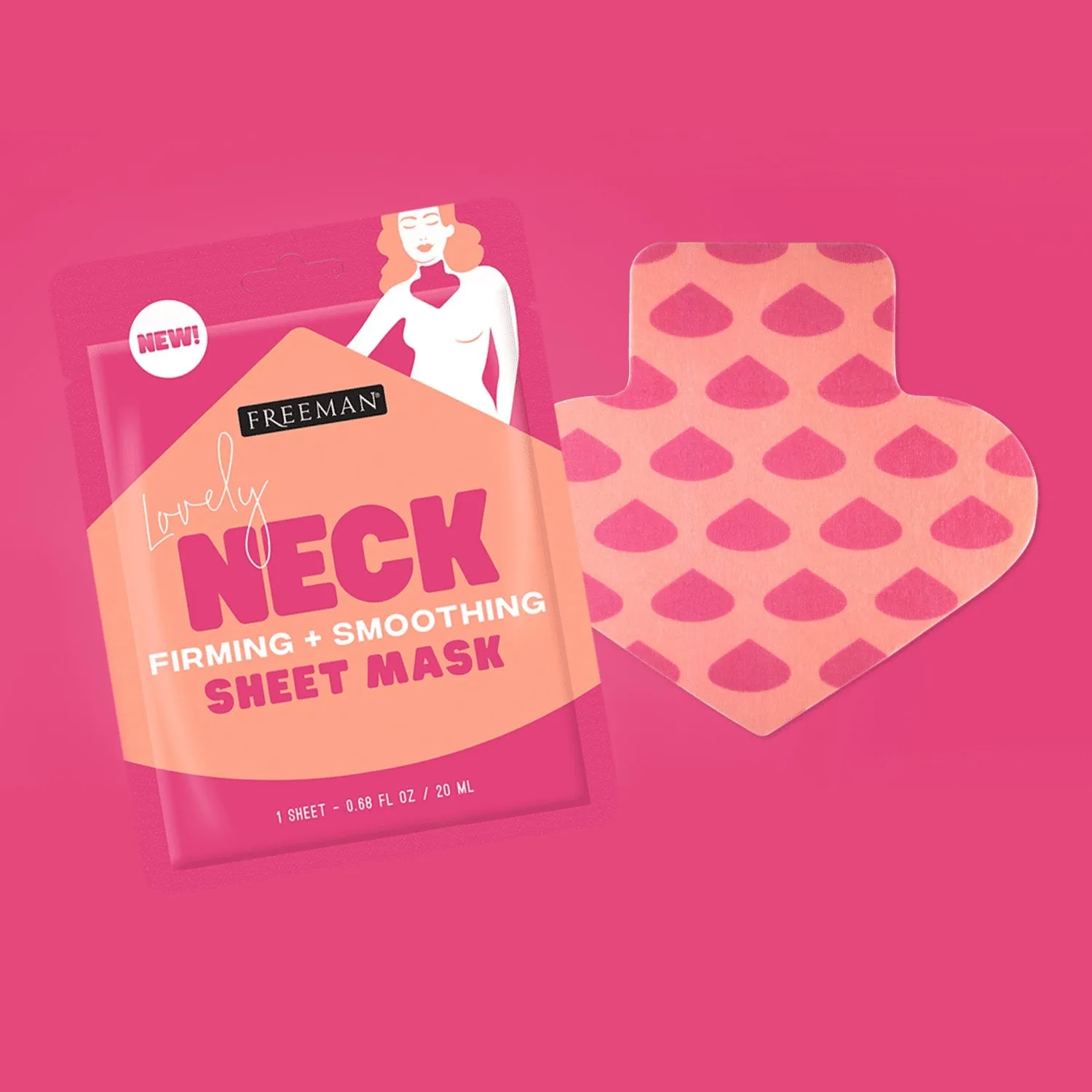 Freeman Lovely Neck Firming   Smoothing Sheet Mask 0.68oz / 20ml