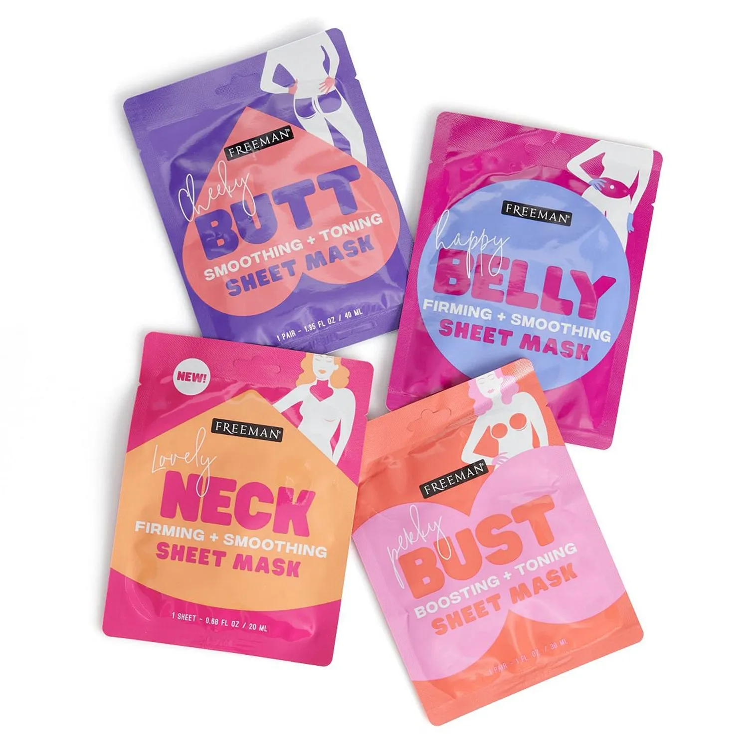 Freeman Lovely Neck Firming   Smoothing Sheet Mask 0.68oz / 20ml