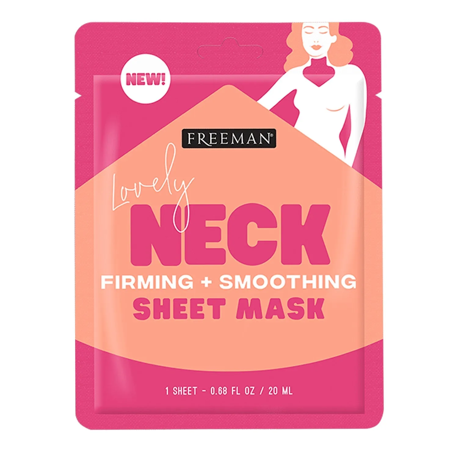 Freeman Lovely Neck Firming   Smoothing Sheet Mask 0.68oz / 20ml