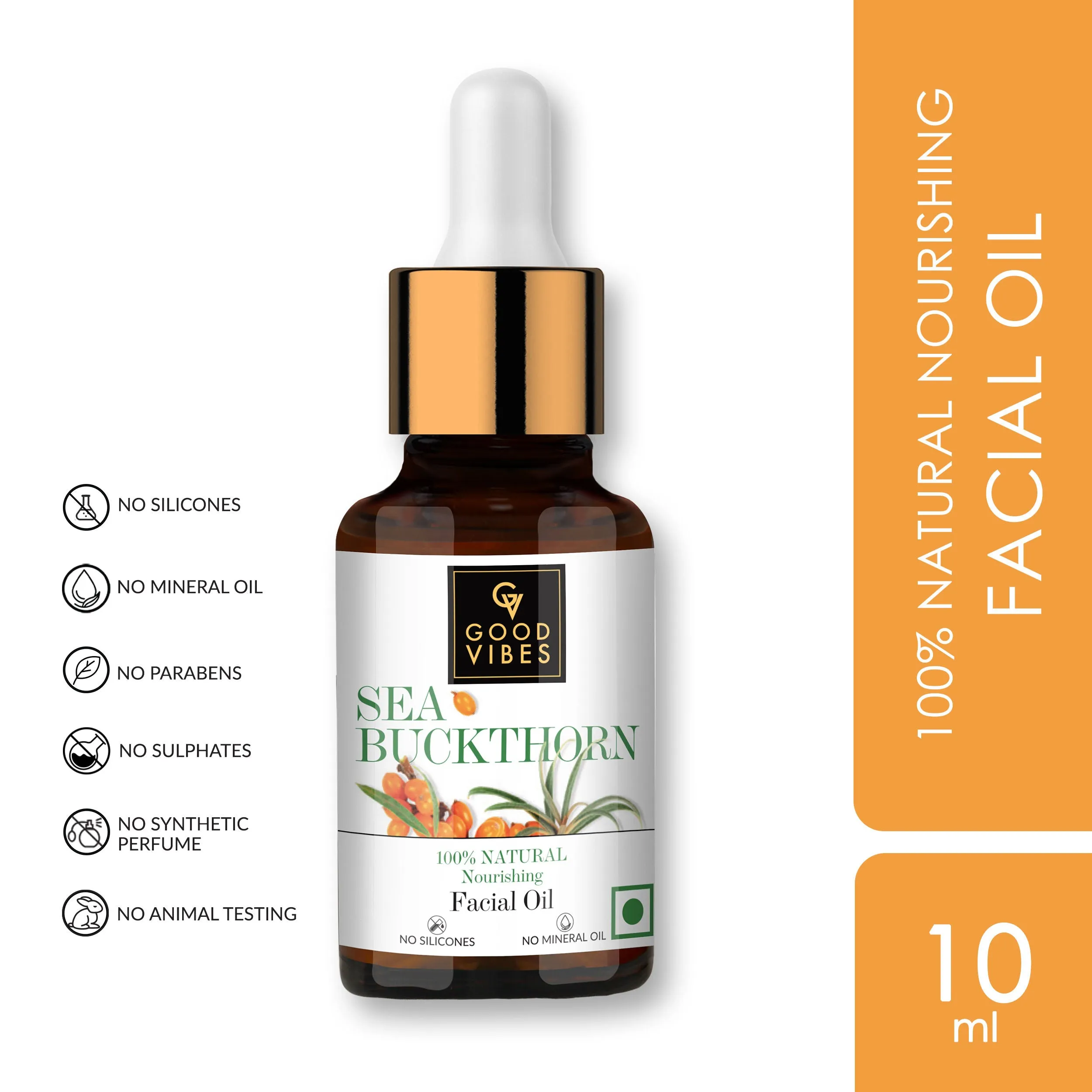 Good Vibes 100% Natural Sea Buckthorn Nourishing Facial Oil (10 ml)