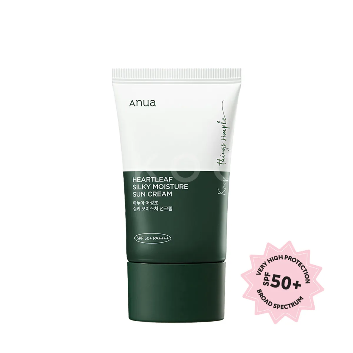 Heartleaf Silky Moisture Sunscreen SPF50  Broad Spectrum