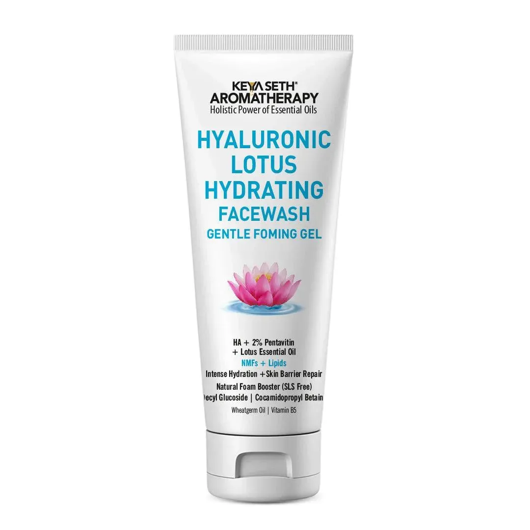 Hyaluronic Lotus Hydrating Facewash, 2 % Pentavitin   Natural Glucoside Foaming, NMFs   Lipids, Skin Barrier Repair, Gentle SLS Free
