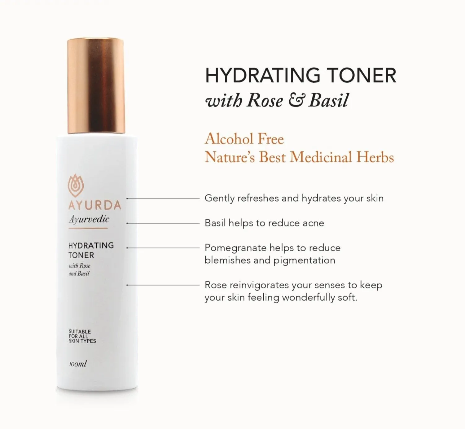 Hydrating Toner with Rose and Basil