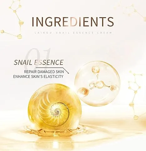LAIKOU Snail Essence Face Cream Moisturizing Acne Scar Removal Cream Improve Skin Nourishing Collagen Essence Cream for Improve Damaged Skin S2838090