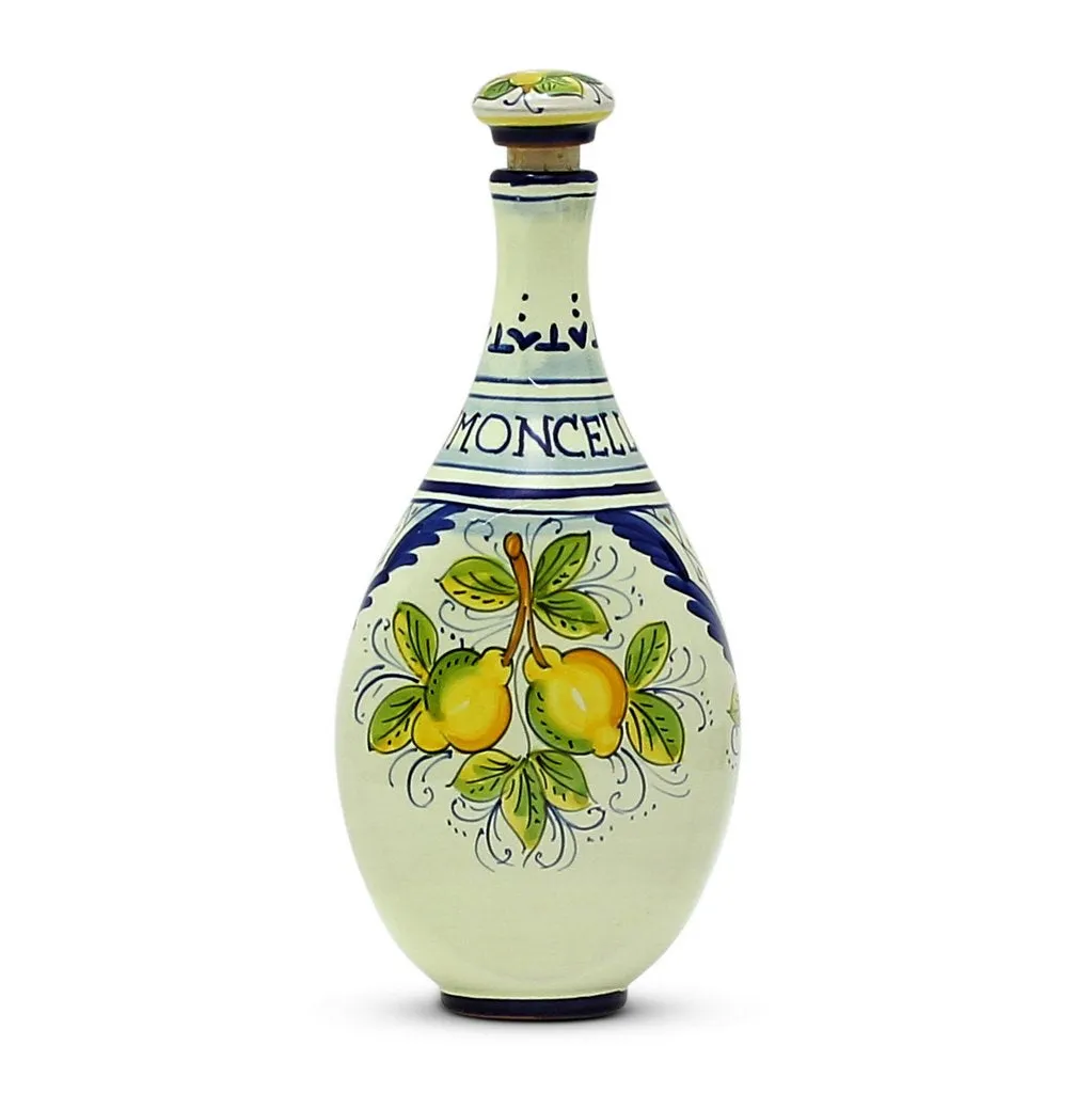 LIMONCELLO: Limoncello Bottle with Stopper Blue design [SECOND]