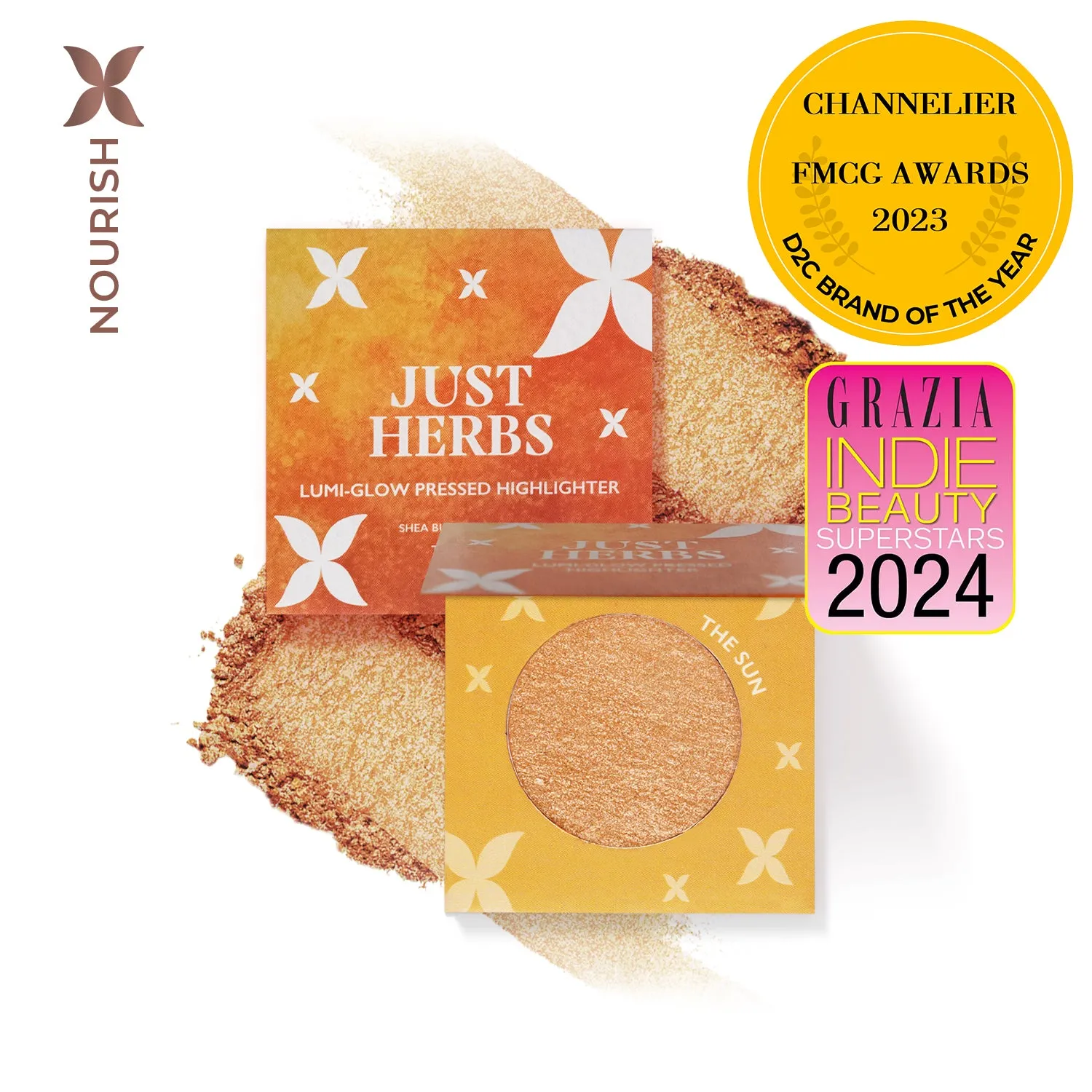 Lumi-glow Pressed Highlighter with Shea Butter and Amla - The Sun