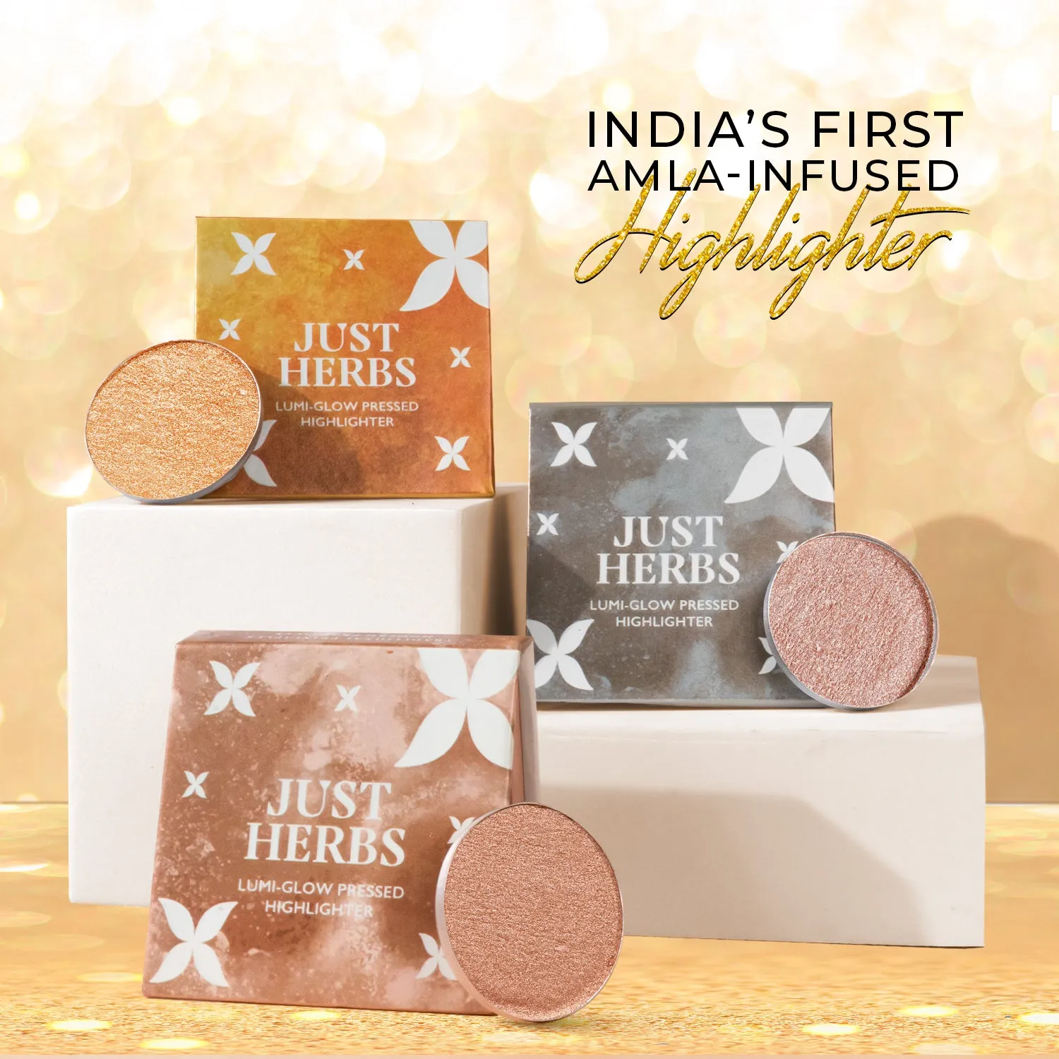 Lumi-glow Pressed Highlighter with Shea Butter and Amla - The Sun