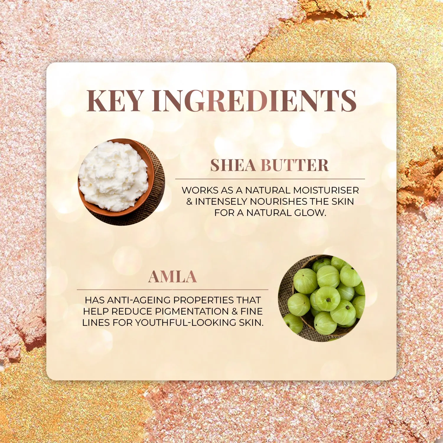 Lumi-glow Pressed Highlighter with Shea Butter and Amla - The Sun