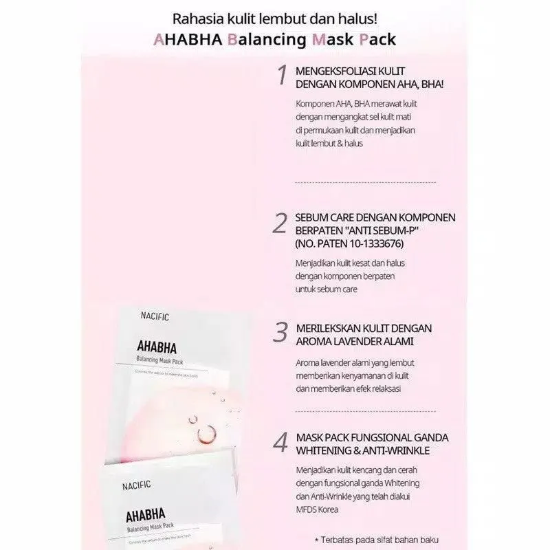 NACIFIC AHA BHA Balancing Mask 30g*10pcs