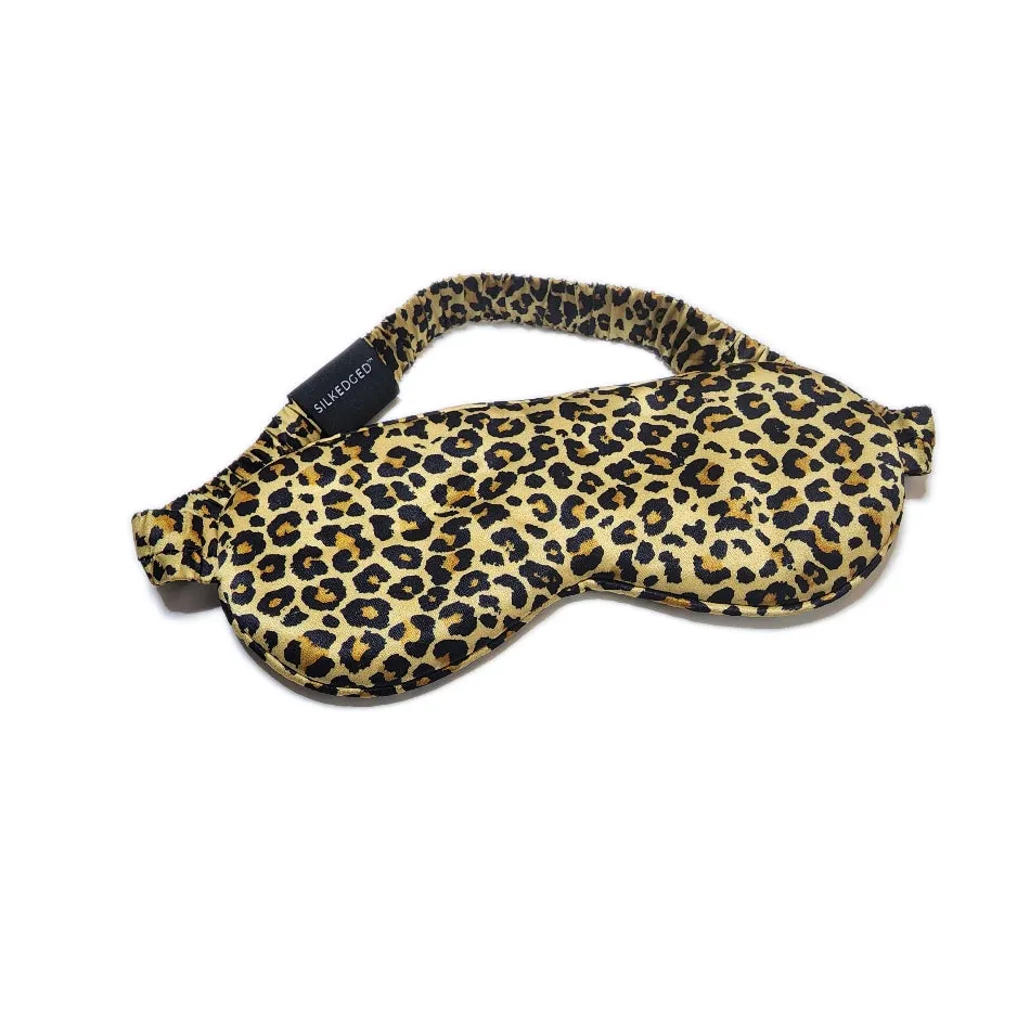 Rejuvenating Silk Sleep Mask - Brown Leopard Print Eye Cover