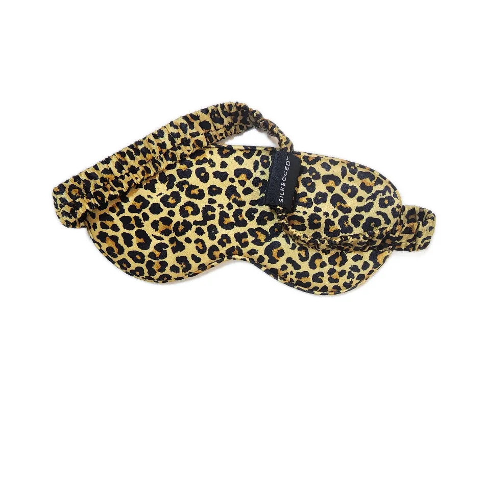 Rejuvenating Silk Sleep Mask - Brown Leopard Print Eye Cover