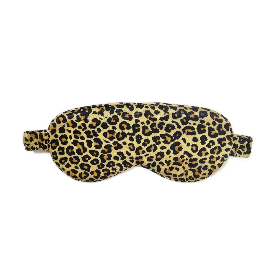 Rejuvenating Silk Sleep Mask - Brown Leopard Print Eye Cover