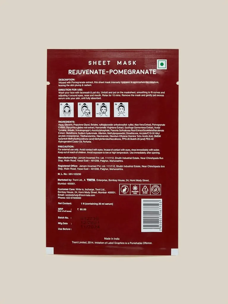 Studiowest Rejuvenating – Pomegranate Sheet Mask