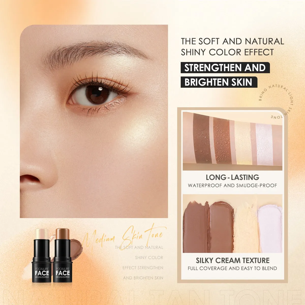 Trendy Highlighter Bronzer Glitter Contour Stick